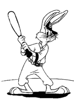 coloriage bugs bunny joue au base ball